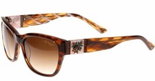 Ed Hardy Sunglasses Black Rose Brown Horn with Case and Box