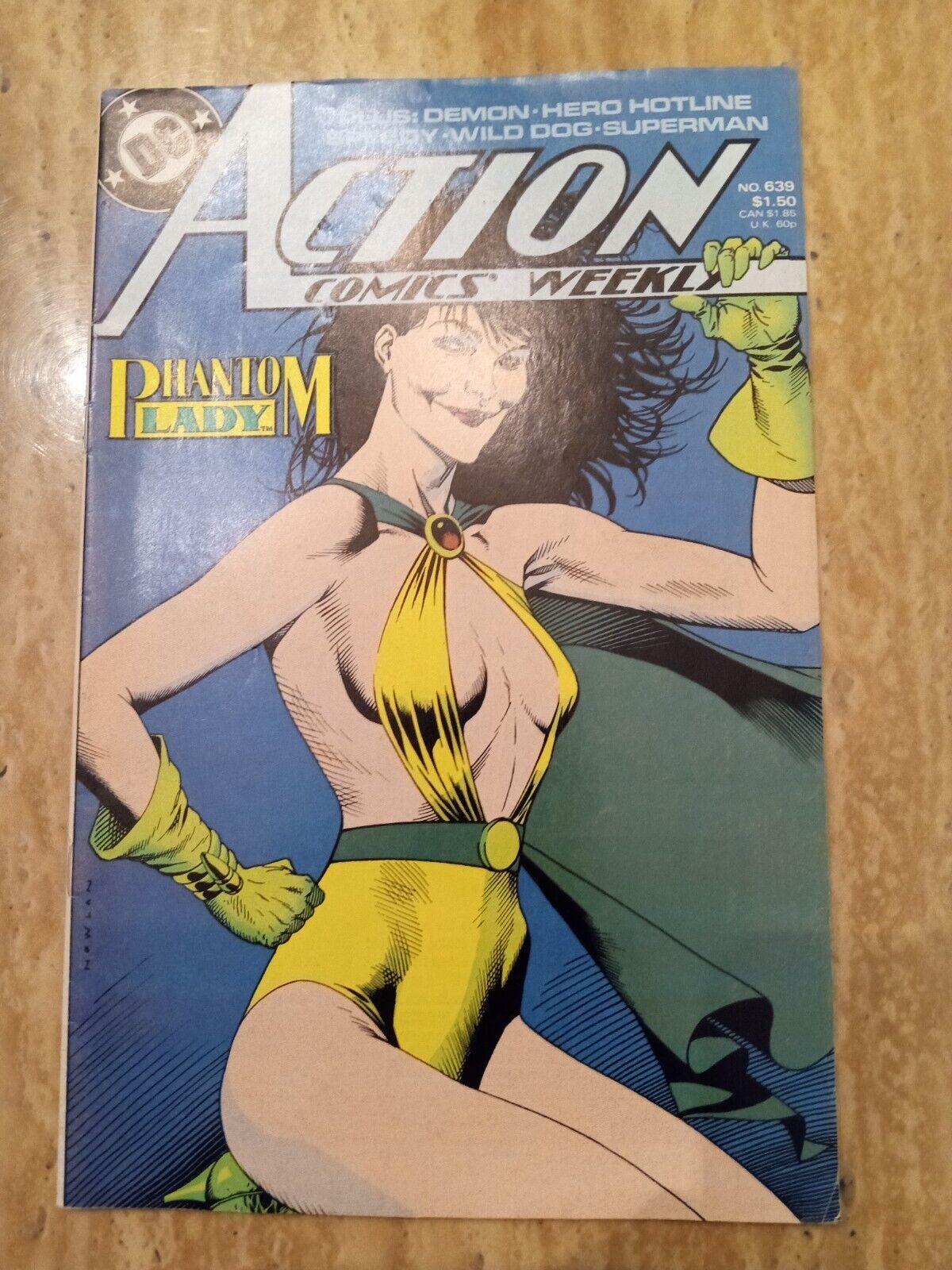 💥 1989 Action Comics Weekly Phantom Lady Comic Issue #639 639 FREE SHIPPING