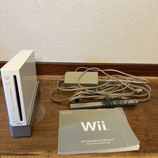 Nintendo Wii Video Game Console RVL-001 White Working With Stand And Manual