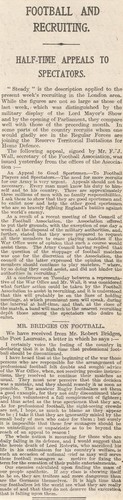 1914 Football & Recruiting WWI Appeal To Footballers & Spectators to Enlist