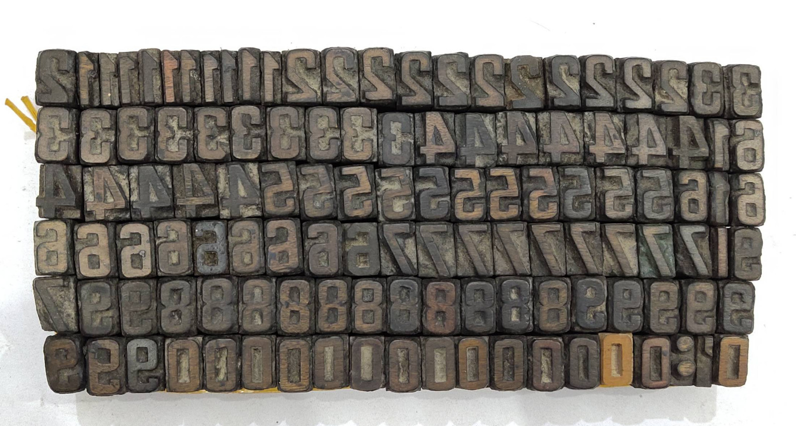 Vintage Numeric 0-9 Letterpress Wooden Printing Type Block Typography 120pc 12mm