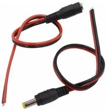 10 Pairs 5.5mm/2.1mm DC Power Pigtails 22AWG