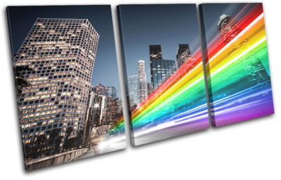 Los Angeles Rainbow Lights LA Abstract TREBLE Leinwand Kunst Bild drucken