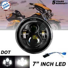 DOT 7 inch Motorcycle Headlight Lamp Round LE...