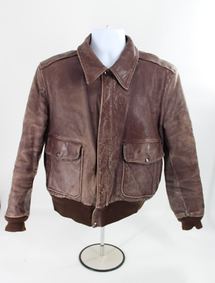 VTG 1950's Montgomery Ward Horsehide Brown Leather Motorcycle