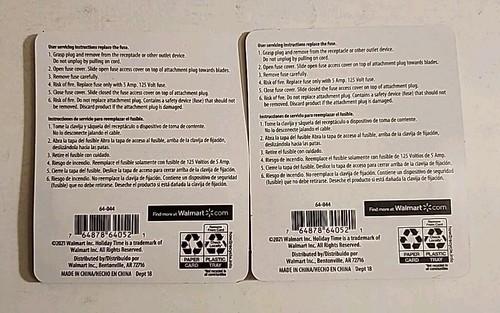 New (set of 2) 2 Fuses (5A / 125V) Holiday Time C7 & C9 Light Sets 4 fuses total - Picture 2 of 4