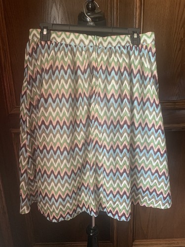 Modcloth skirt L dazzler chevron stripe A-line multicolor $24.99 - Picture 2 of 7