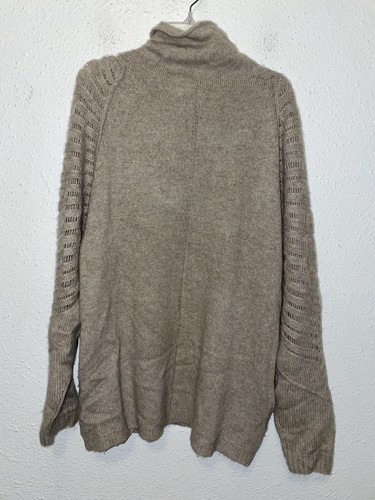 TSE Cashmere Cowl Neck Oatmeal Pullover Lightweight Knit Minimalist Sweater L - Picture 6 of 15