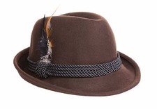 Oktoberfest Alpine Fedora Hat - Brown Wool - Nice, High Quality, Size LARGE