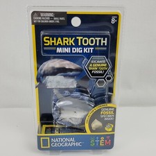 National Geographic Shark Tooth Mini Dig Kit Genuine Fossil STEM New