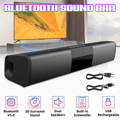 Powerful TV Sound Bar Home Theater Subwoofer Soundbar w/ Bluetooth 5.0 Wireless