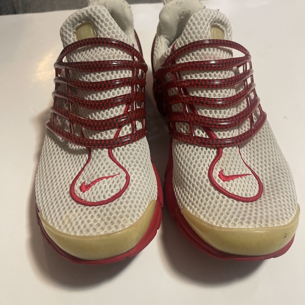 Nike Mens AIR PRESTO Red White Running Sneakers Sz XS 8-9