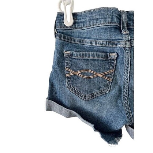 Abercrombie Kids Girls Distressed Denim Midi Shorts Size 11 Rolled Hem - Picture 6 of 7