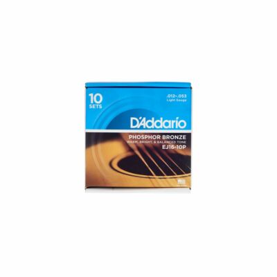 D'ADDARIO EJ16-10P Saiten für Akustikgitarre, Phosphorbronze, Light, 10er Pack