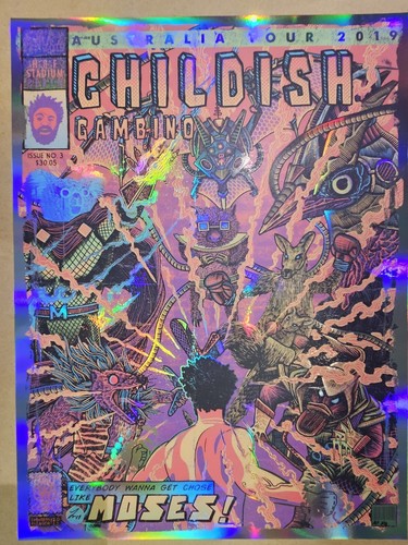 Childish Gambino Perth Australia Luke Martin Suburban Avenger FOIL Poster Print - Picture 12 of 15