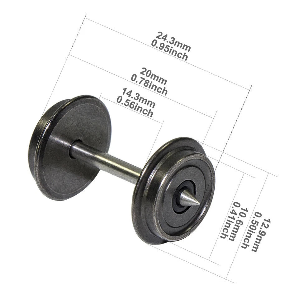 24pcs 36" Metal Wheels Insulated on one side for DC HO Scale Track C8724 - Image 4 of 4