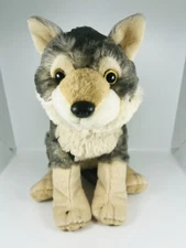 Wild Republic Wolf Dog Plush 2014 17” Plush Brown Stuffed Animal