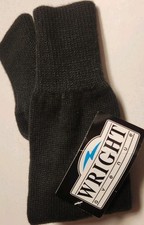 WRIGHT AVENUE Socks Crew USA Made 9-11 Mens Vintage Adult Black NEW