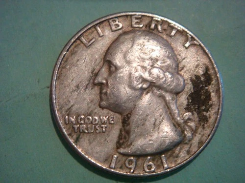1961 D Washington Quarter in Decent Album Filling cond actual coin in pic