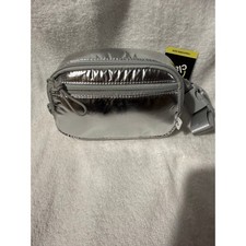 Art Class Metallic Silver Belt Bag Puffer Fanny Pack NWT