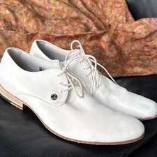 Herren Derby-Schuhe weiß Leder Gr.43 FIRST COLLECTION Edel Hochzeit Nappa weich 