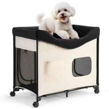 Elevated Lounge Pet Bed,Foldable Bunk Dog Bed w/600D Oxford Cloth and Dutch Vel