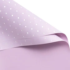 20 Sheets Flower Wrapping Paper - 22.4 x 22.4 inch Purple and White Polka Dots W