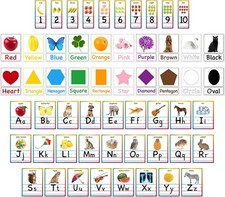 56 Pieces Colorful Alphabet and Bulletin Board Set