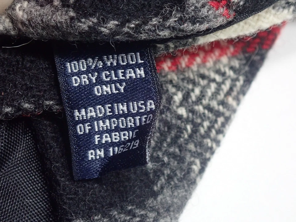 STEVEN ALAN BLACK WHITE RED PLAID SKINNY 100% WOOL NECK TIE MADE IN USA 58.5" - Image 4 of 4