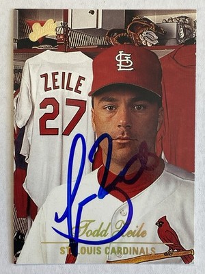 ST. LOUIS CARDINALS- TODD ZEILE AUTOGRAPH 1994 LEAF STUDIO #57 TRADING CARD
