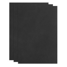 3Pcs Full Grain Leather Sheet 11.8" x 7.8" Natural Leather Pieces Black