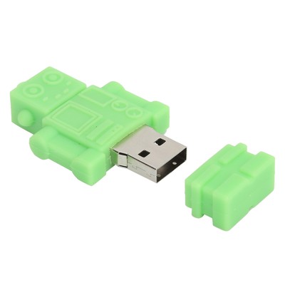 . (16GB)Cartoon U Disk Green Robot Appearance High Speed Bulk Storage Flash Driv