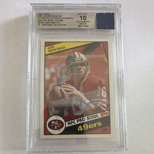 1984 Topps Joe Montana #358 Autograph Game Used Swatch 49ers BGS 10