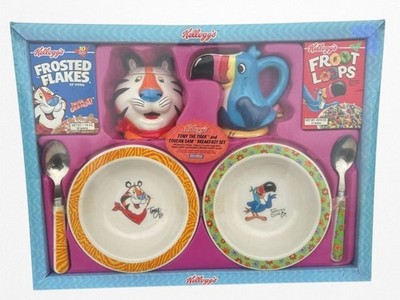 NIB! Kellogs Tony The Tiger & Toucan Sam Breakfast Set