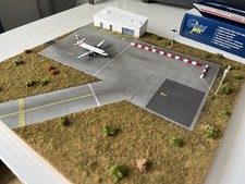 1:400 small regional airport diorama display + Loganair Saab 340B
