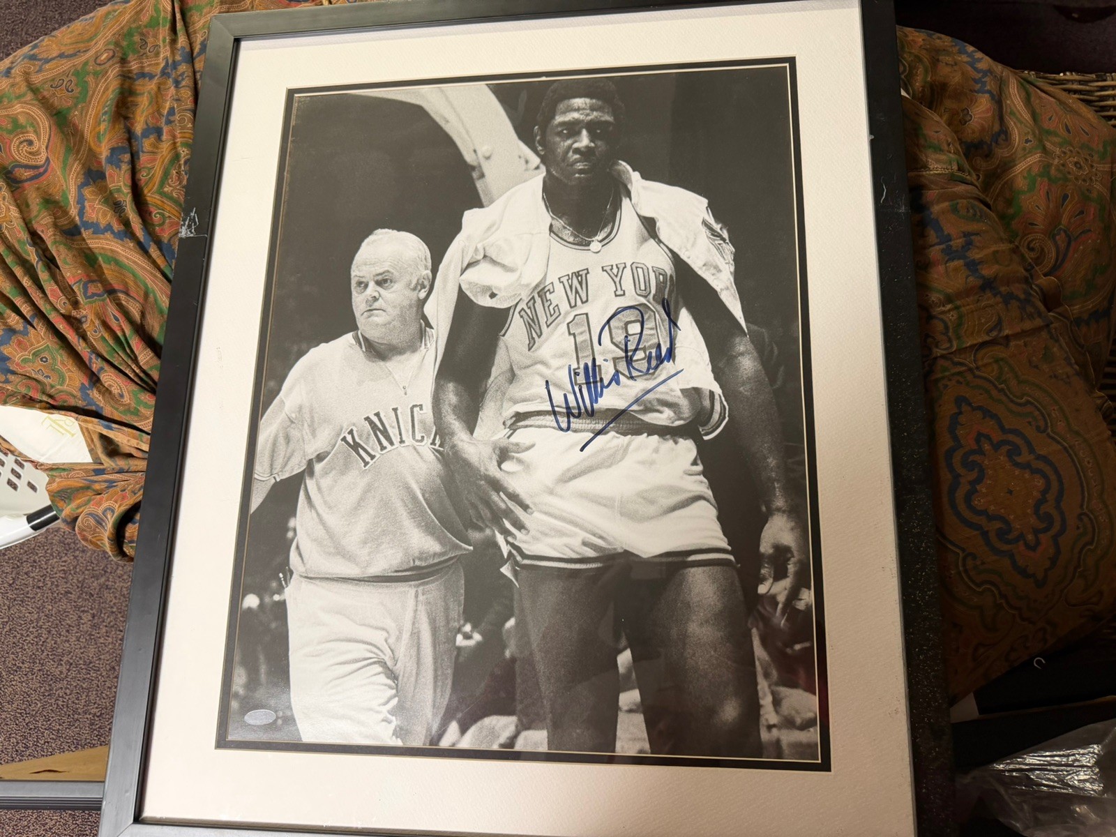 Willis Reed Autographed Signed New York Knicks NY Knicks Authentic 16x20 B/W Photo STEINER 
