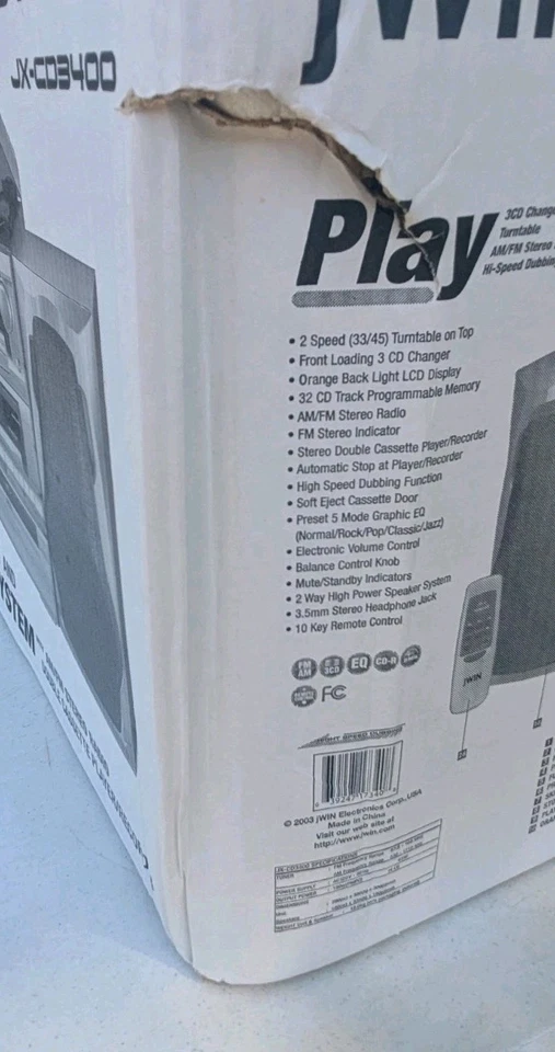 JWIN HI-FI 3-CD Cambiador LP Tocadiscos Doble Reproductor de Cassette Radio JX-CD3400 NOB  Foto 4 de 4
