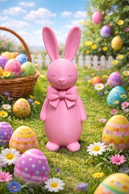 3D-gedruckt groß detailliert Hase Häschen Modell Ornament rosa Ostern Display Geschenk