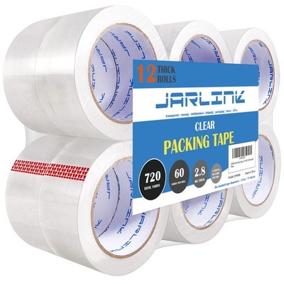 Clear Packing Tape (12 Rolls), Heavy Duty Packaging Tape for Shipping Packagi...