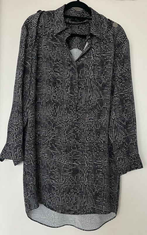 Alexander Wang Black and White Printed Button-Down Shirt