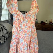 Floral Mini Dress Women's Multi Color Size M Ruffle Cottagecore Tiered Arizona