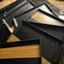 Japanese Sushi Plate Set of 8 Melamine Plastic new 8x5.5” Modern Design