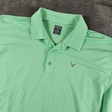 Callaway Opti Dri Mens size 2XL Green Striped Short Sleeve Golf Polo Shirt