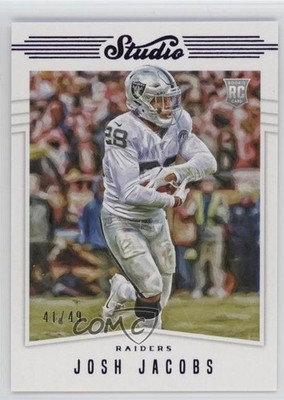 2019 Panini Chronicles Studio Purple /49 Josh Jacobs #S4 Rookie RC 7px