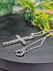 14K White Gold Plated Pendant Round Cut Lab Created Moissanite Cross Free Chain — photo 5