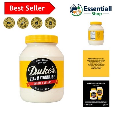 Duke s Real Mayonnaise Jar    Smooth & Creamy Taste, 30 Ounce Pack of 1