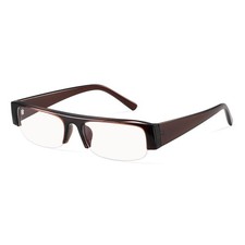 Coffee blue light blocking glasses semi rimless UV400 Y2K