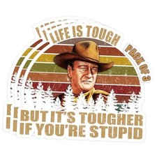 Life is Tough But It's Tougher If You're Stupid Vintage Sunset Bumper Sticker