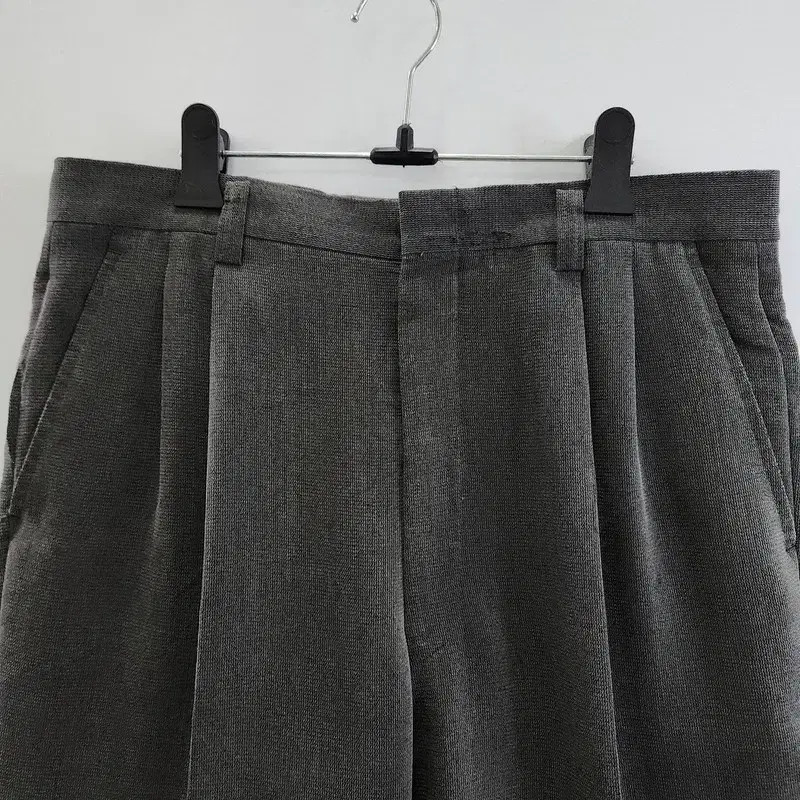 Vintage Regular Basic Pin-Tuck Slacks Gray Women'… - image 6