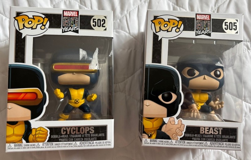 Funko Pop! Marvel 80 Years X-Men Cyclops #502 & Beast #505 Bobbleheads